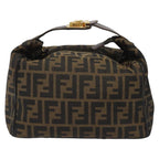FENDI Zucca Canvas Hand Bag Brown Black113512