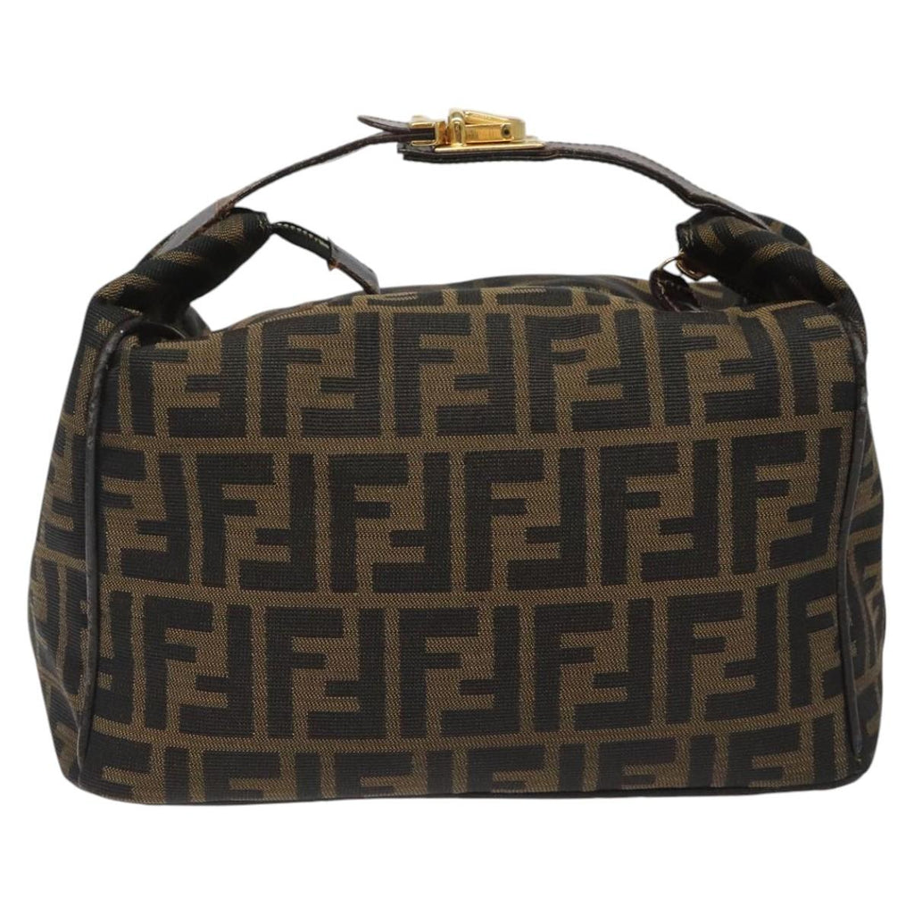 FENDI Zucca Canvas Hand Bag Brown Black113512