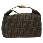 FENDI Zucca Canvas Hand Bag Brown Black113512