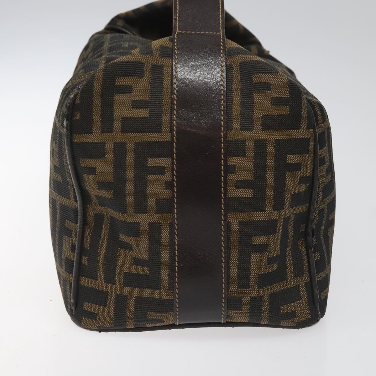 FENDI Zucca Canvas Hand Bag Brown Black113512