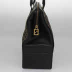 FENDI Zucca Canvas Hand Bag 2way Brown Black gold113513