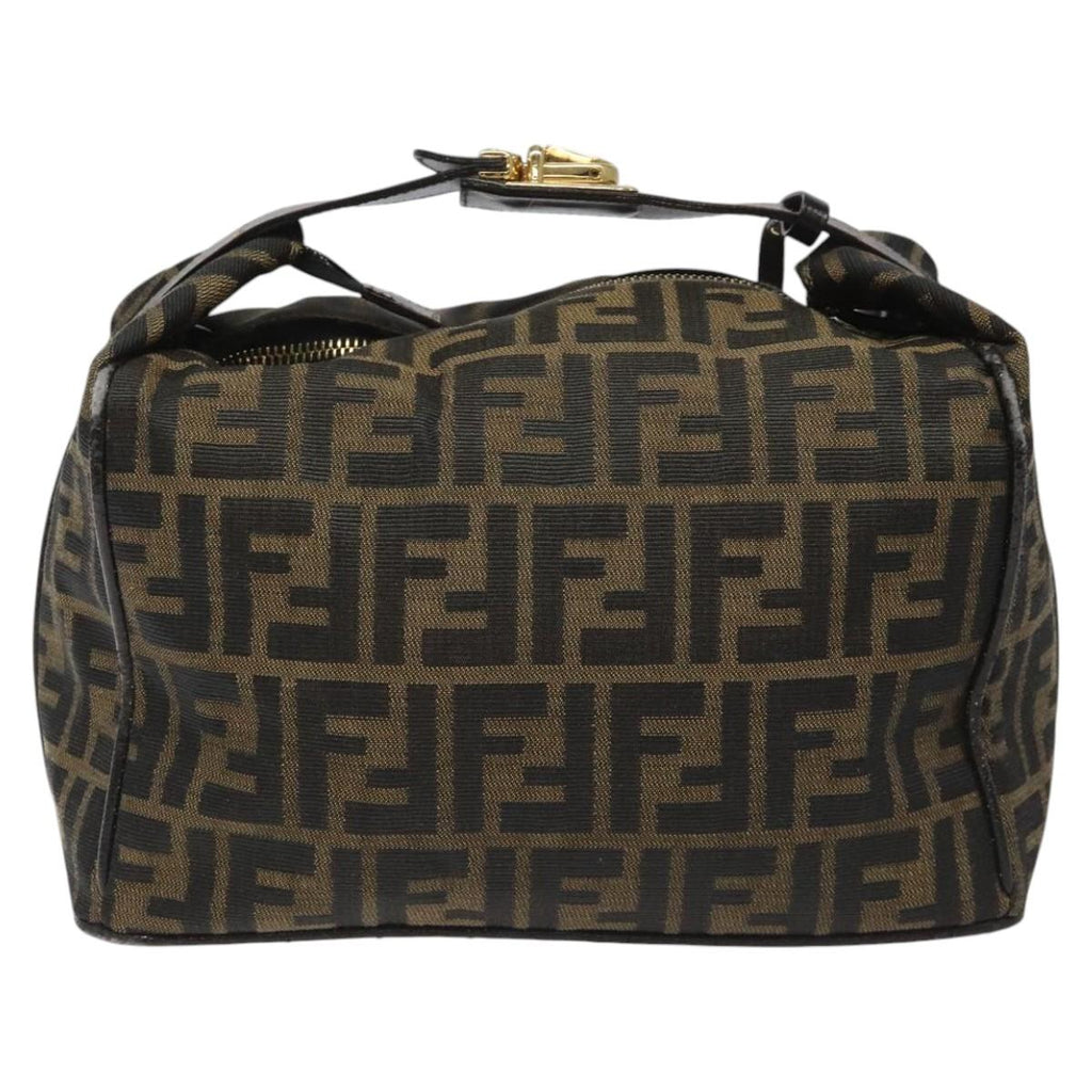 FENDI Zucca Canvas Hand Bag Brown Black113568