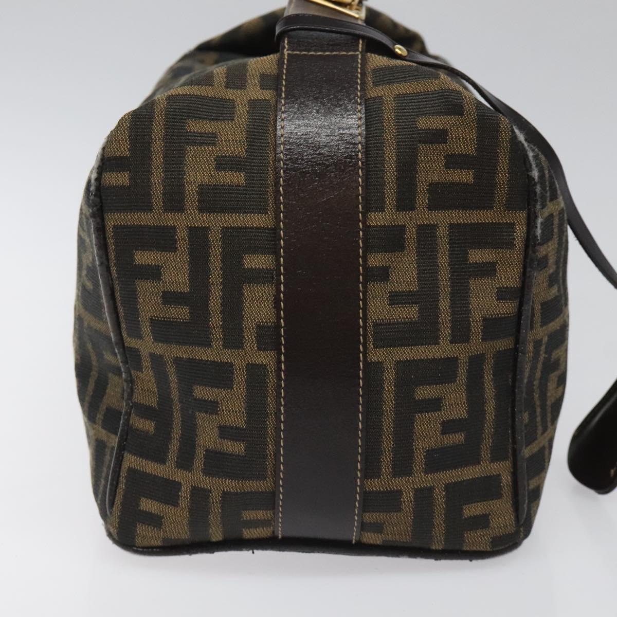 FENDI Zucca Canvas Hand Bag Brown Black113568