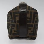 FENDI Zucca Canvas Vanity Pouch Brown Black Silver113786