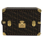 FENDI Zucca Canvas Trunk Jewelry Case Jewelry Box Black Brown113789S