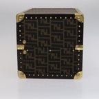 FENDI Zucca Canvas Trunk Jewelry Case Jewelry Box Black Brown113789S