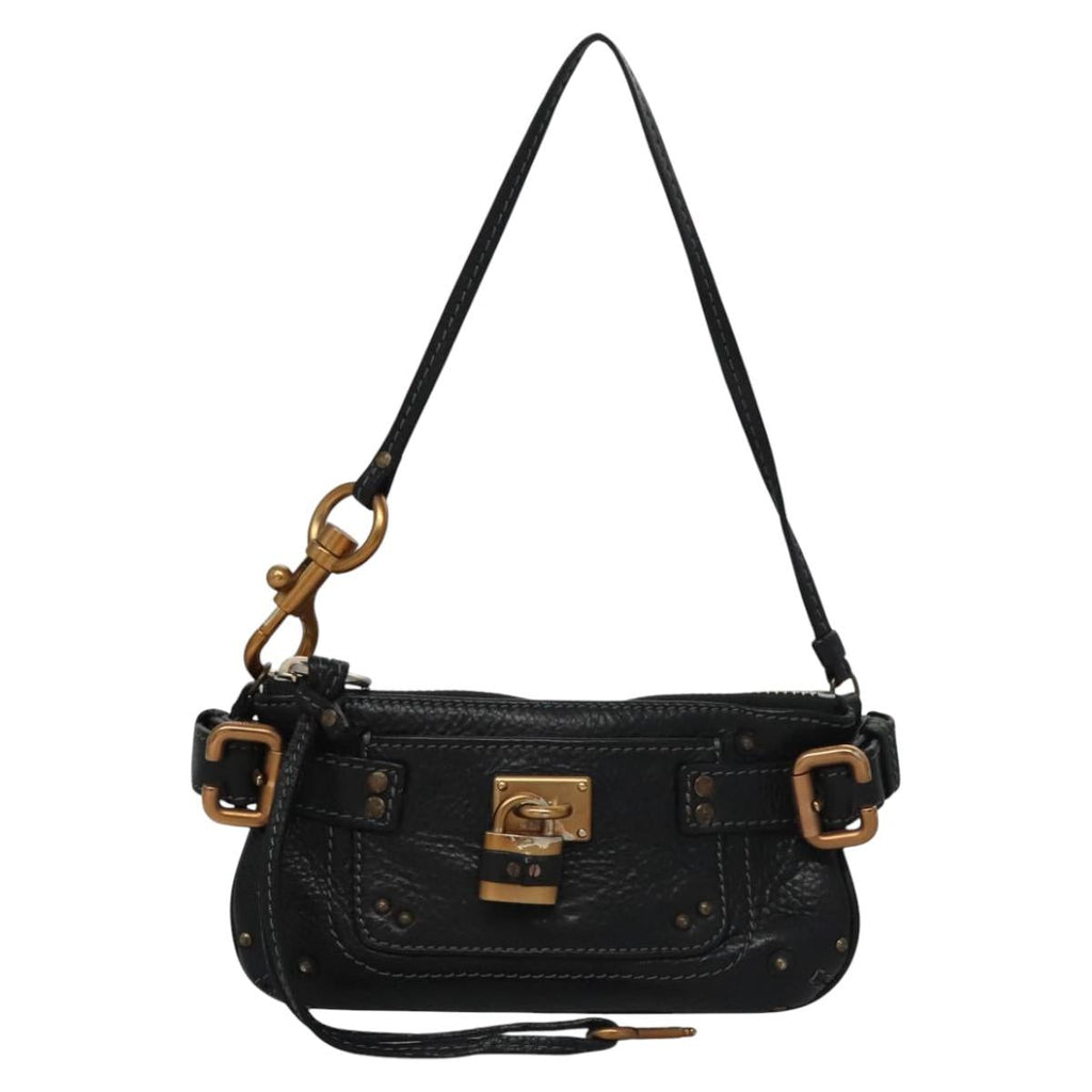 Chloe Paddington Accessory Pouch Leather Black 113824