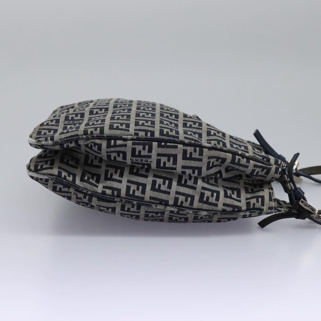 FENDI Zucchino Canvas Shoulder Bag Navy114284