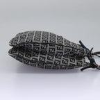 FENDI Zucchino Canvas Shoulder Bag Navy114284