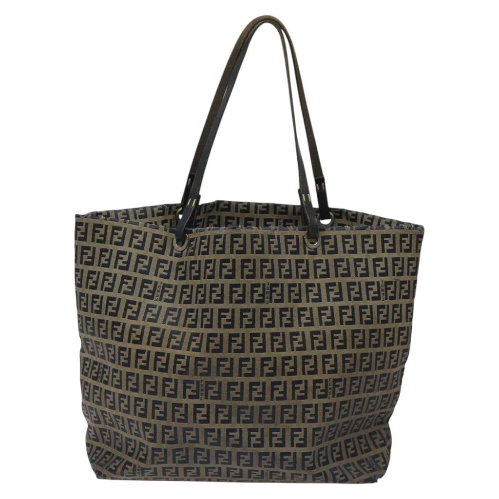 FENDI Zucchino Canvas Tote Bag Navy114388