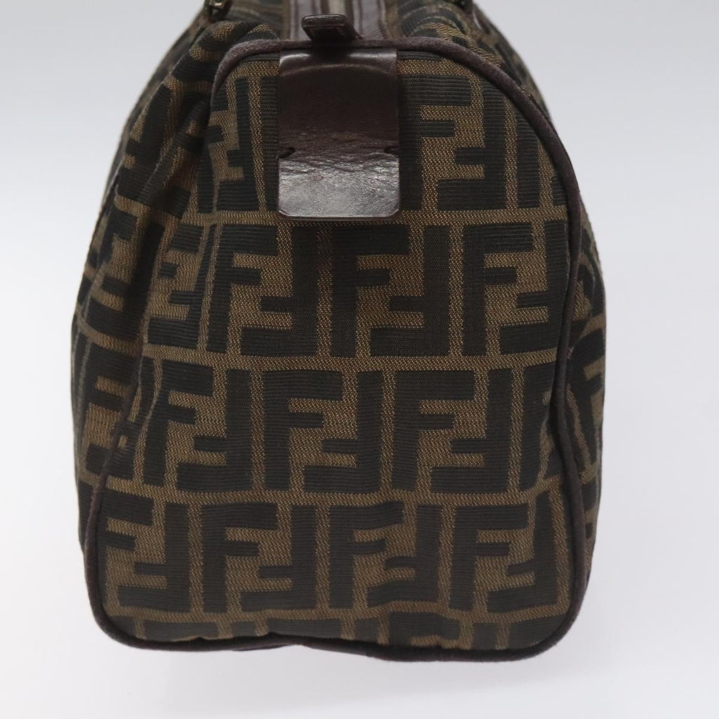 FENDI Zucca Canvas Hand Bag Brown Black114416