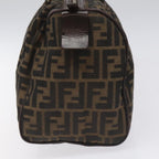 FENDI Zucca Canvas Hand Bag Brown Black114416