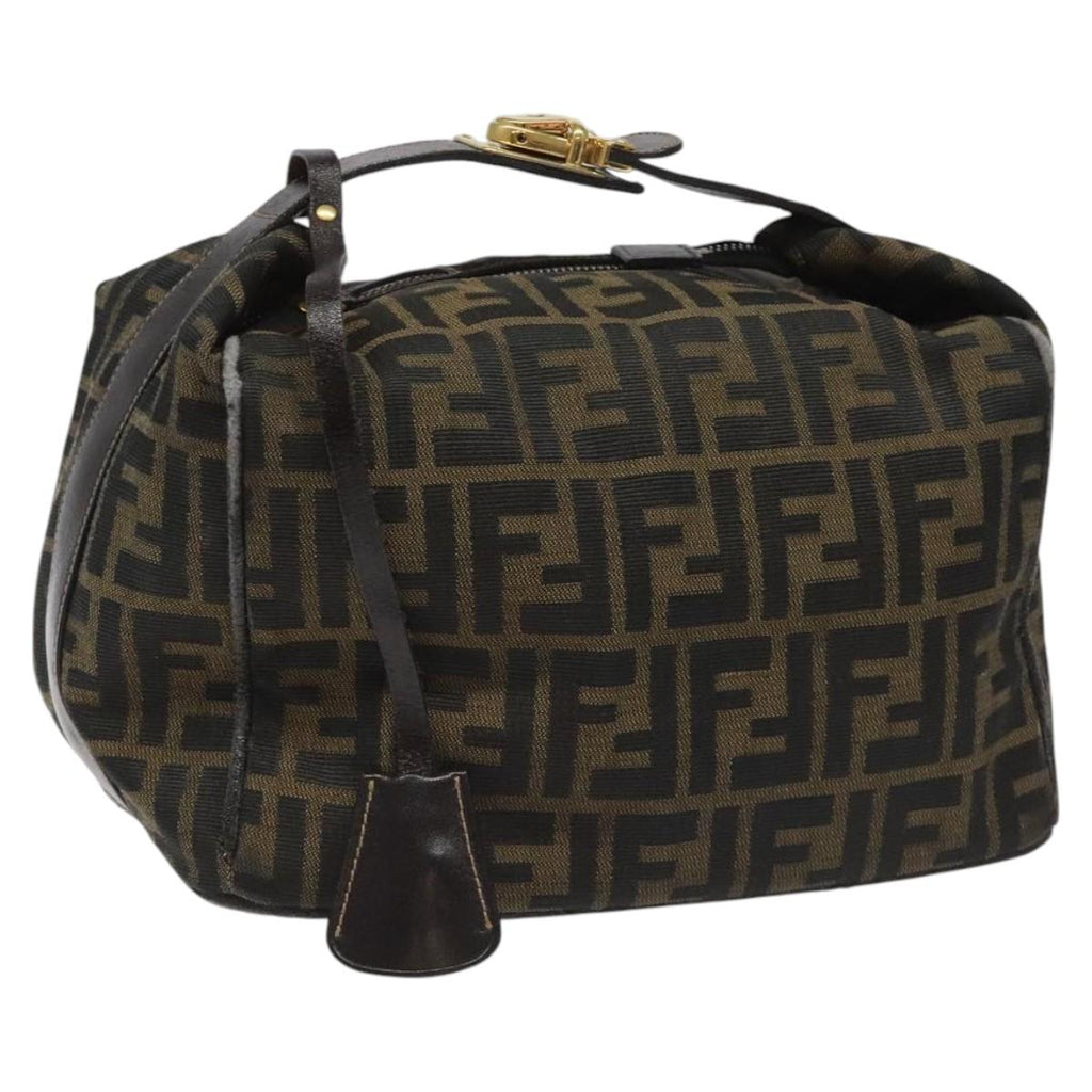 FENDI Zucca Canvas Vanity Pouch Brown Black114452