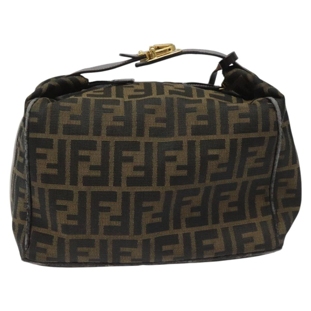 FENDI Zucca Canvas Vanity Pouch Brown Black114452