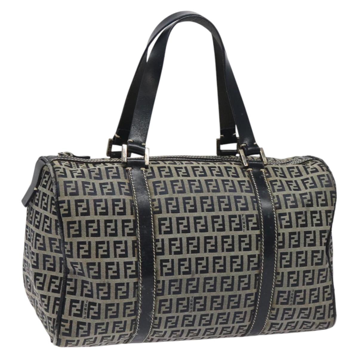 FENDI Zucchino Canvas Hand Bag Navy114454