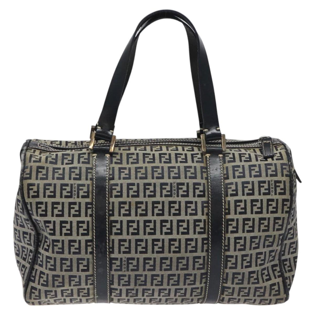 FENDI Zucchino Canvas Hand Bag Navy114454