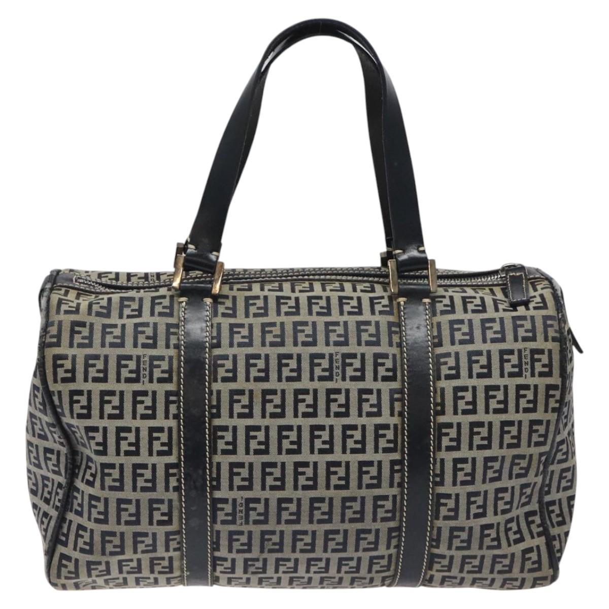 FENDI Zucchino Canvas Hand Bag Navy114454