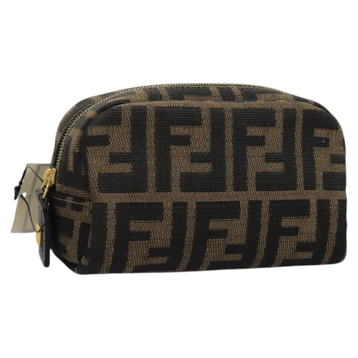 FENDI Zucca Canvas Pouch Brown Black114599