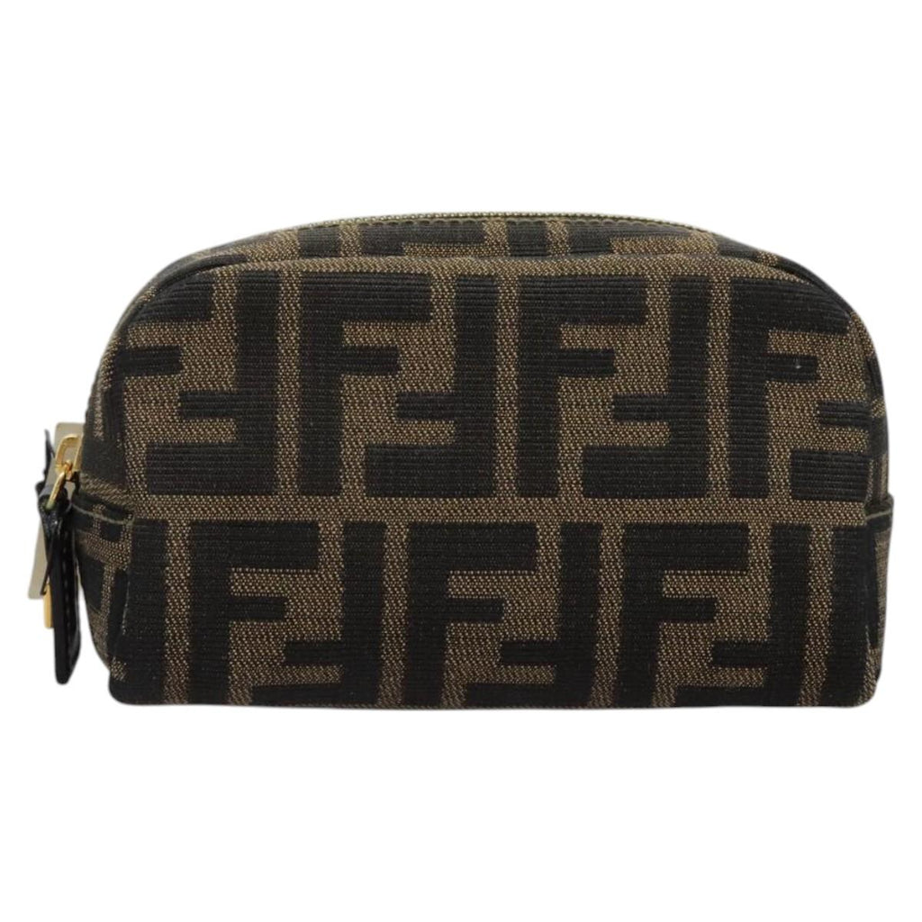 FENDI Zucca Canvas Pouch Brown Black114599
