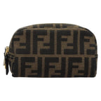 FENDI Zucca Canvas Pouch Brown Black114599