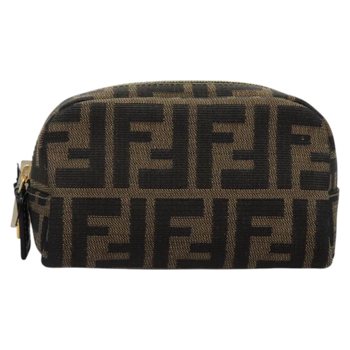 FENDI Zucca Canvas Pouch Brown Black114599