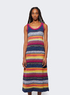 Chloe Striped Knitted Midi Dress Multicolor