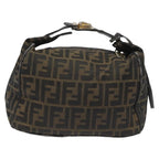 FENDI Zucca Canvas Vanity Hand Bag Brown Black115424