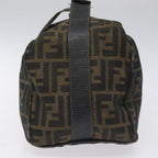 FENDI Zucca Canvas Vanity Hand Bag Brown Black115424