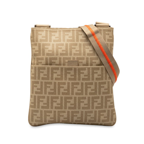 Fendi Zucca 7VA207 Beige Orange PVC Leather  FI