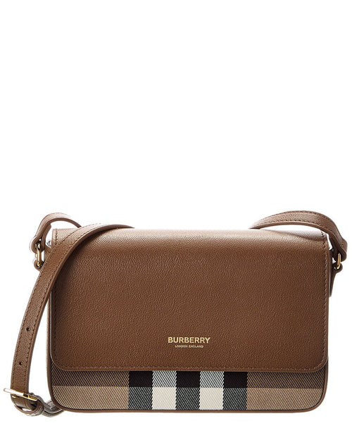 Burberry Check Canvas & Leather Shoulder Bag