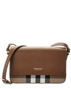 Burberry Check Canvas & Leather Shoulder Bag