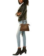 Fendi Peekaboo Iseeyou Small Ff Jacquard Velvet & Leather Satchel