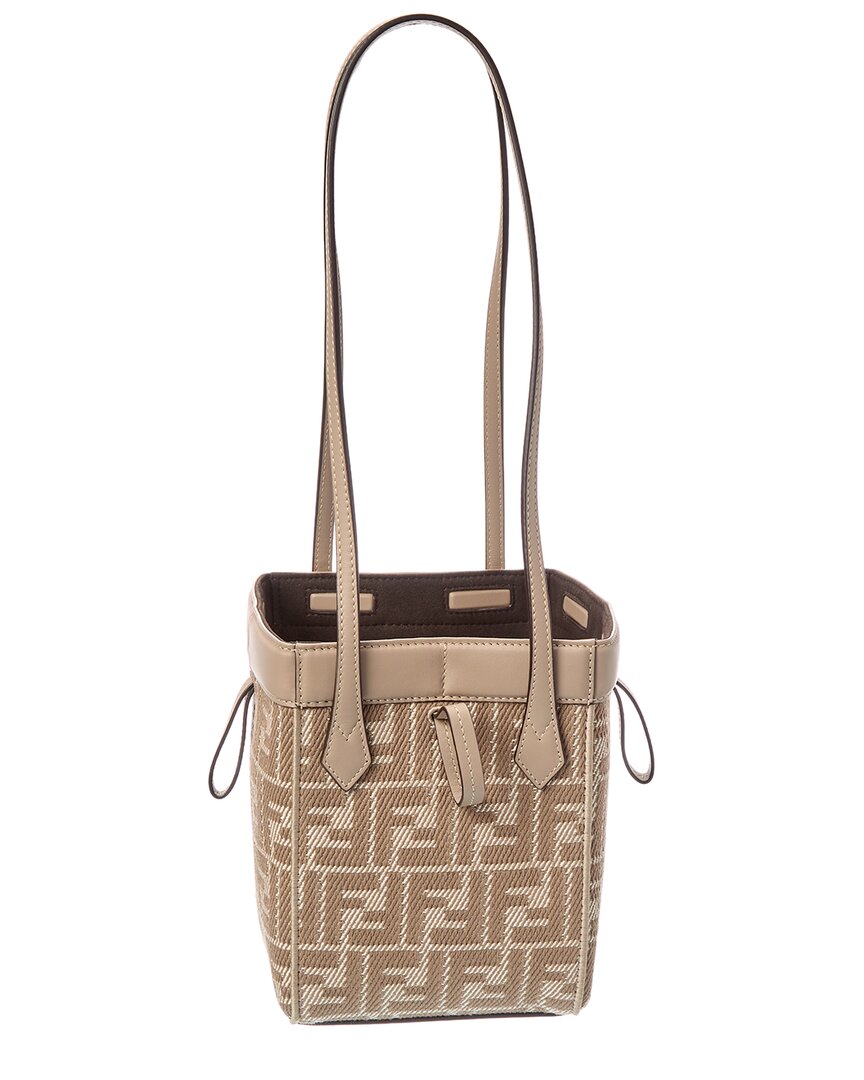 Fendi Origami Mini Ff Jacquard & Leather Shoulder Bag