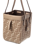 Fendi Origami Mini Ff Jacquard & Leather Shoulder Bag