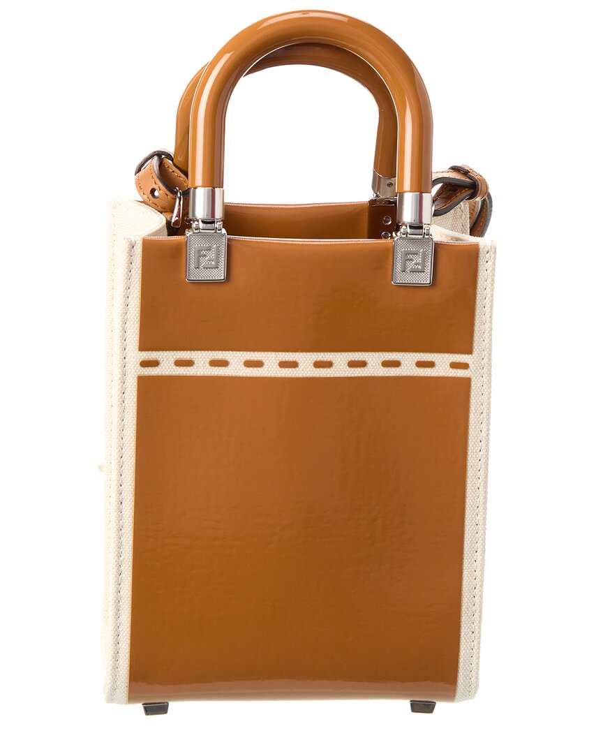 Fendi Sunshine Mini Patent Tote