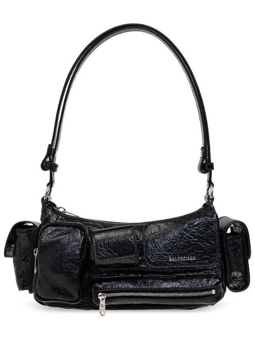 Balenciaga Superbusy Leather Shoulder Bag Black