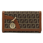 FENDI FENDI  2 folded wallets 2 folded wallets canvas leather carpenter camel gold tools 8M0179 BLUMIN market shop