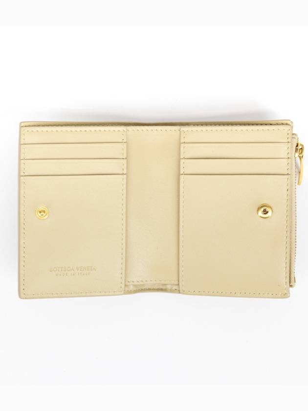 Bottega Veneta Intrecciato Bifold Zipper Half Wallet Porridge