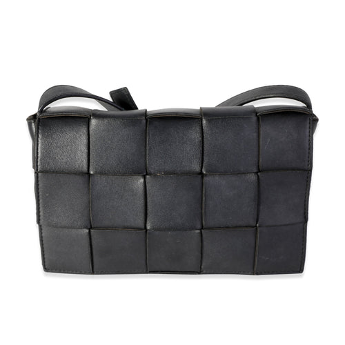 BOTTEGA VENETA Black Intrecciato Calfskin Cassette Bag