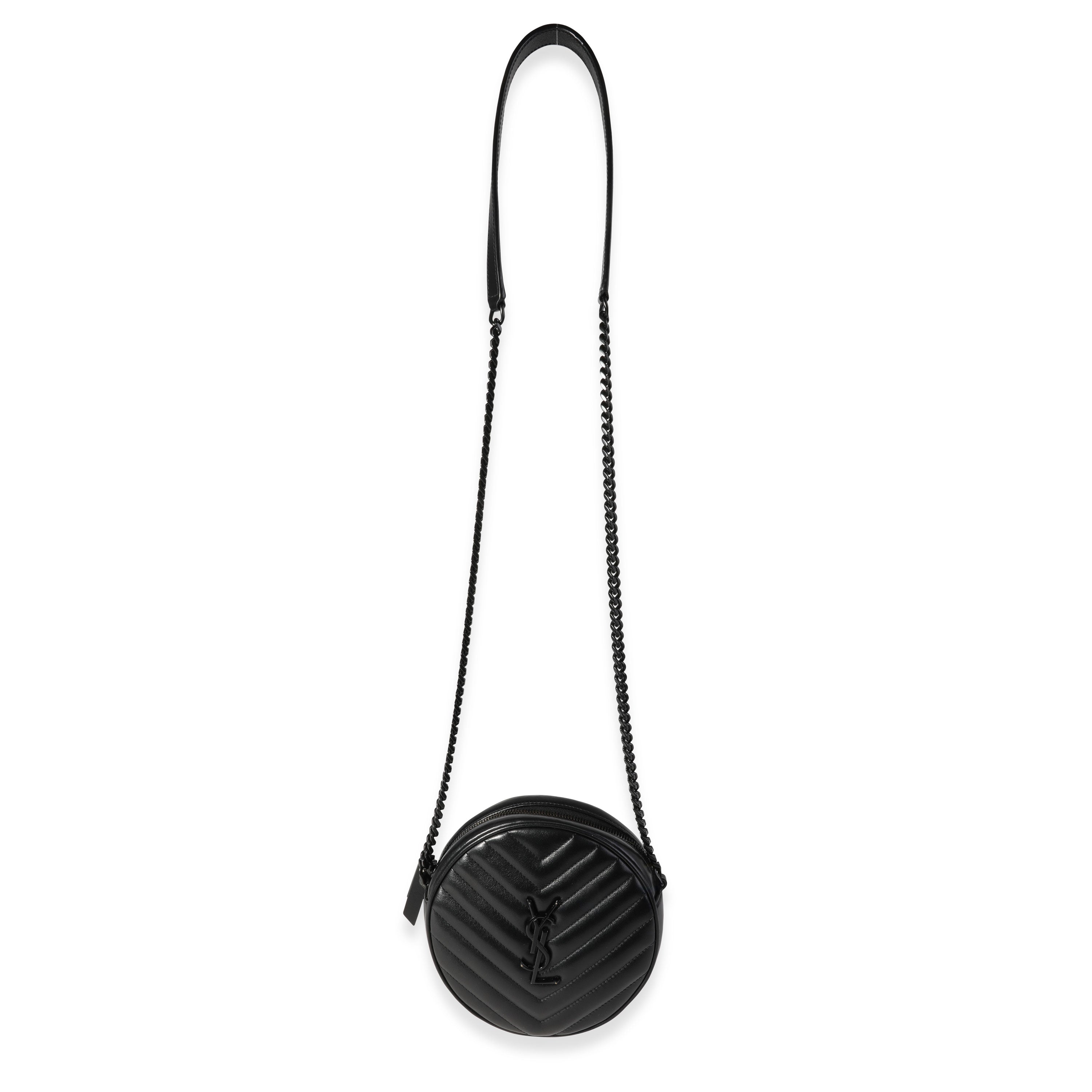 SAINT LAURENT - So Black Matelassé Leather Jade Crossbody Bag
