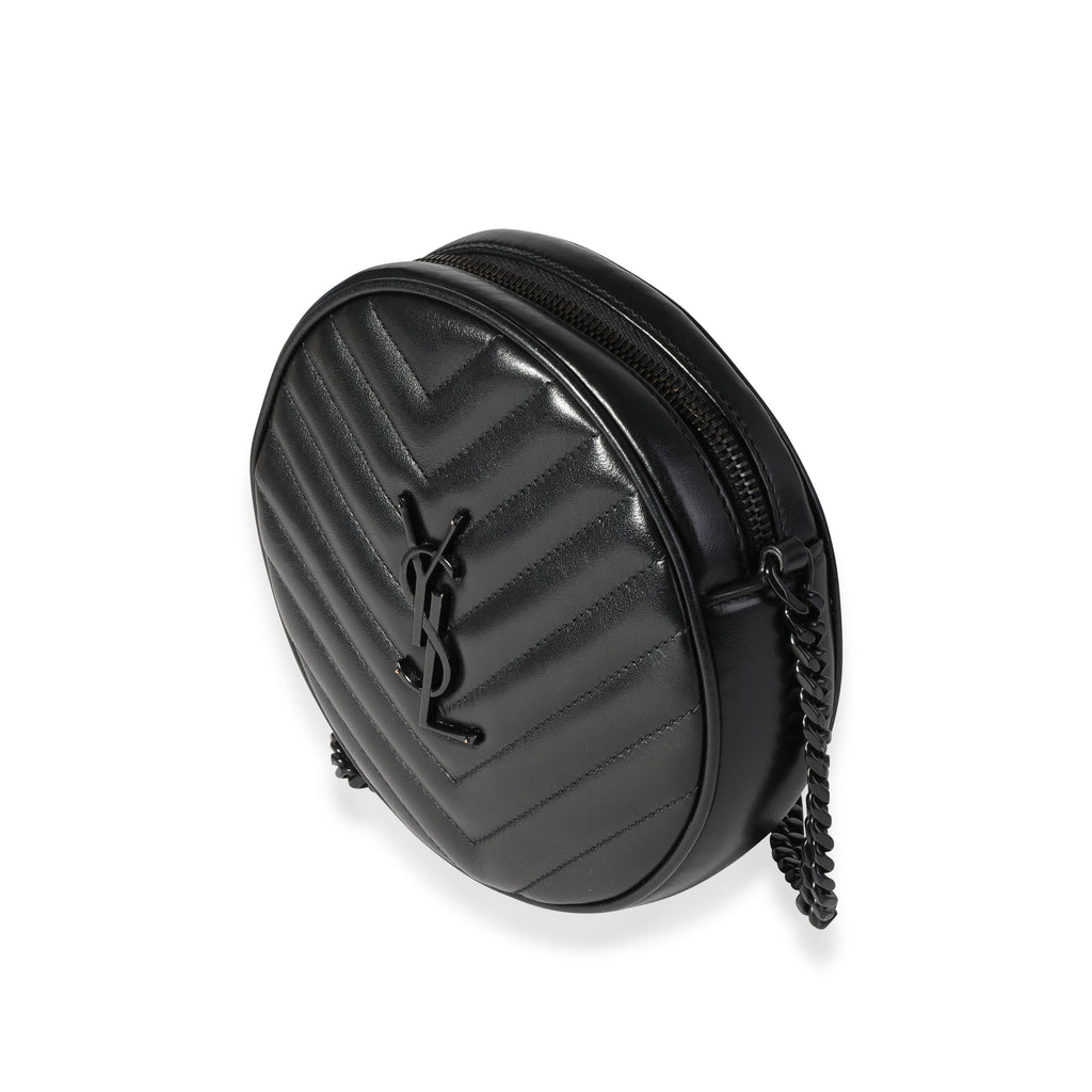 SAINT LAURENT - So Black Matelassé Leather Jade Crossbody Bag