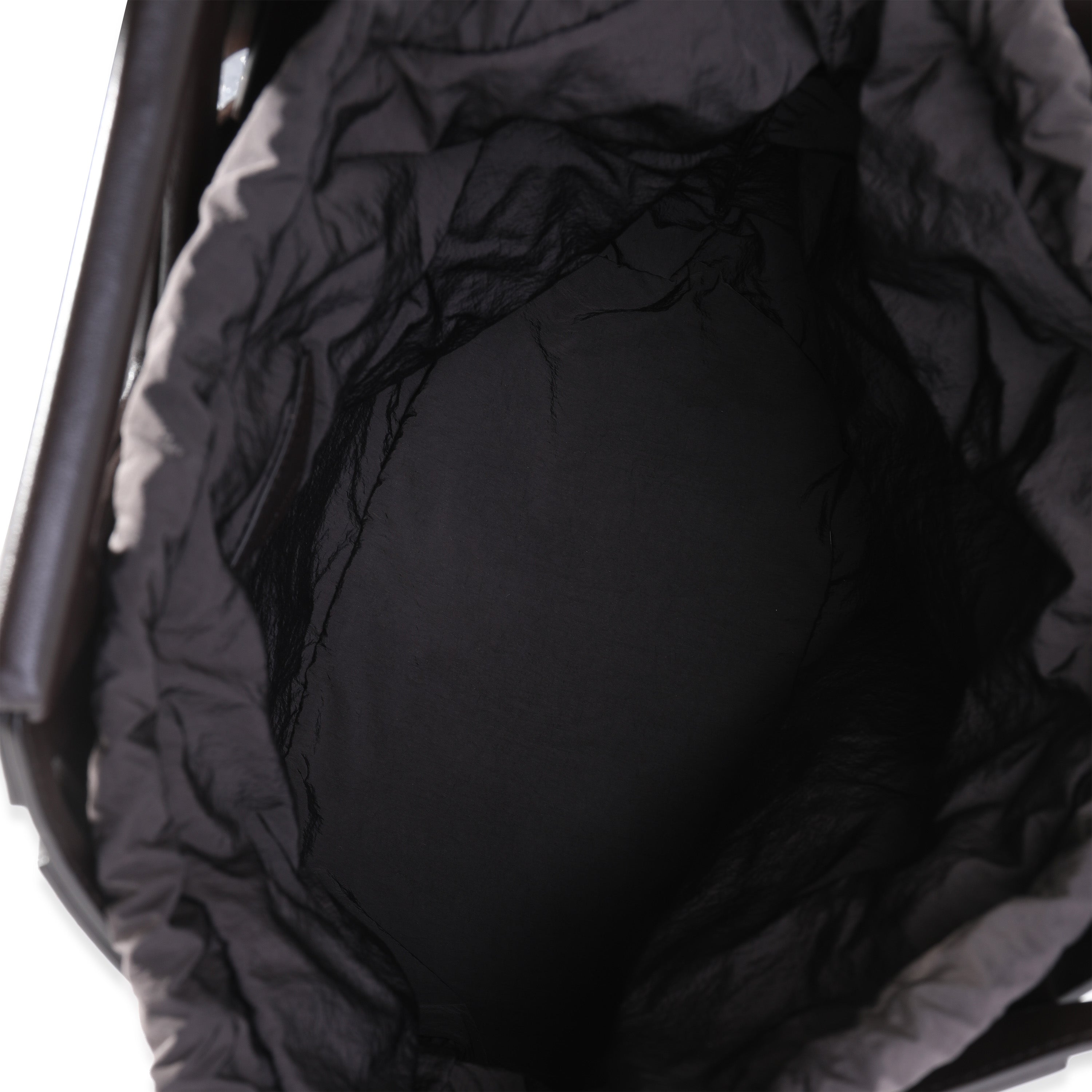 BOTTEGA VENETA Dark Brown Leather V Woven Drawstring Tote Bag