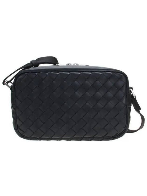Bottega Veneta Classic Intrecciato Small Camera Cross Bag Black