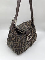 Fendi Mini Mamma Baguette in Brown Zucca Canvas