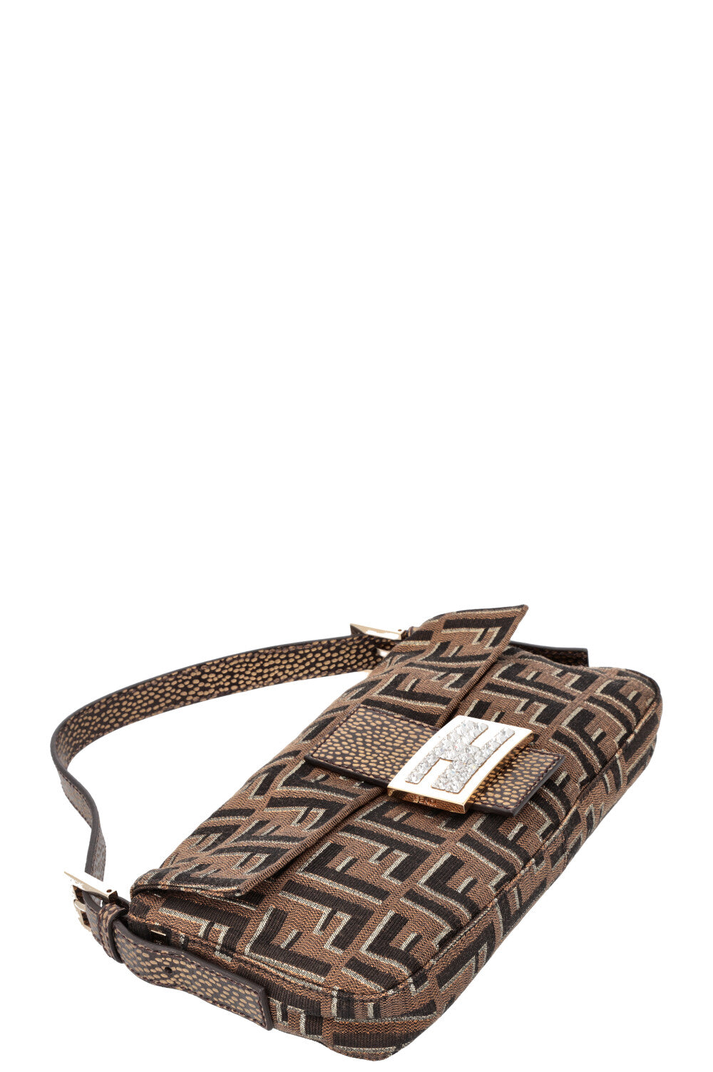 FENDI Baguette Bag Zucca Print with Crystal