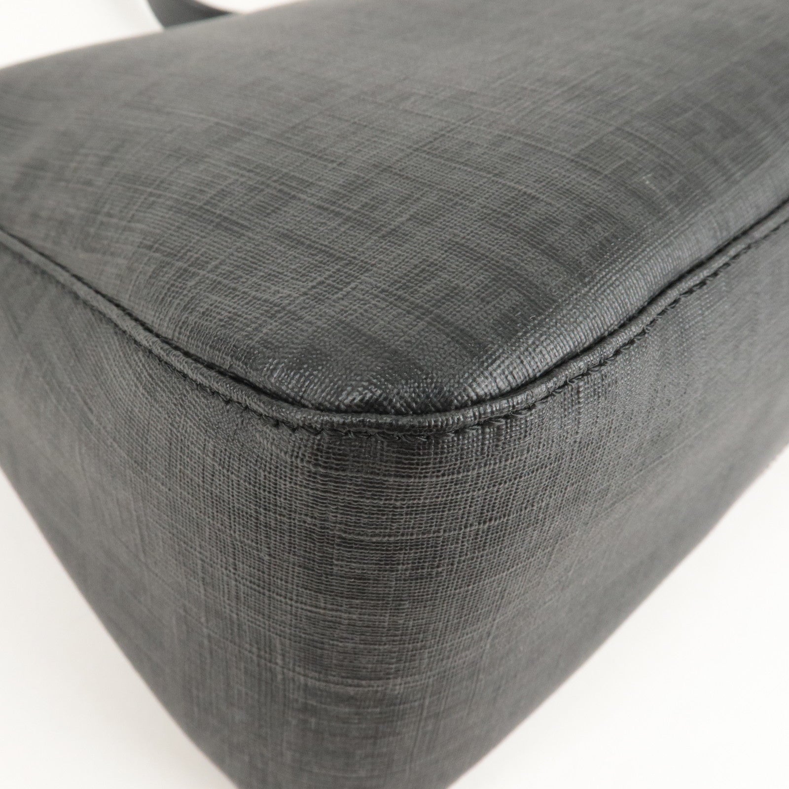 FENDI Zucchino Mamma Baguette Canvas Leather Shoulder Bag 8BR001