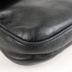 FENDI Mamma Baguette Leather Hand Bag Shoulder Bag Black Green