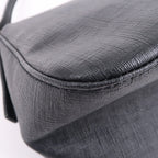 FENDI Zucchino Mamma Baguette PVC Leather Hand Bag Black 8BR180