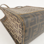 FENDI Zucca Zucchino PVC Leather Shoulder Bag Beige Brown 8BH189
