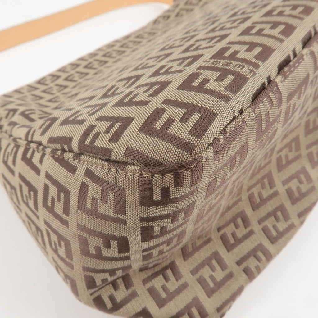 FENDI Mamma Baguette Zucchino Leather Shoulder Bag Beige 8BR001